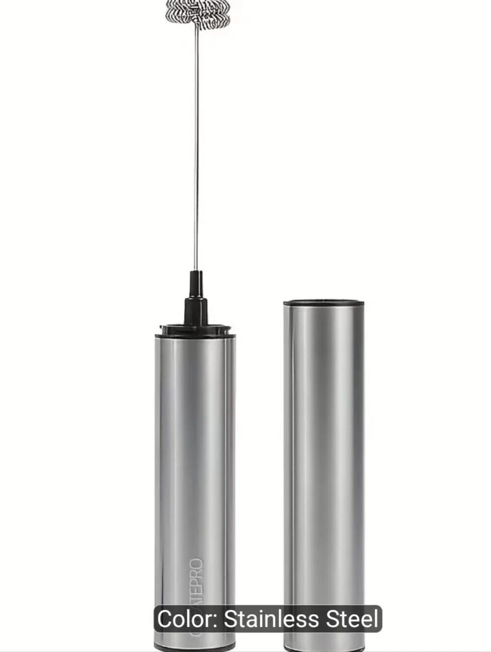Stainless Steel Milk Frother and Storage Tube - Sleek Home Accent